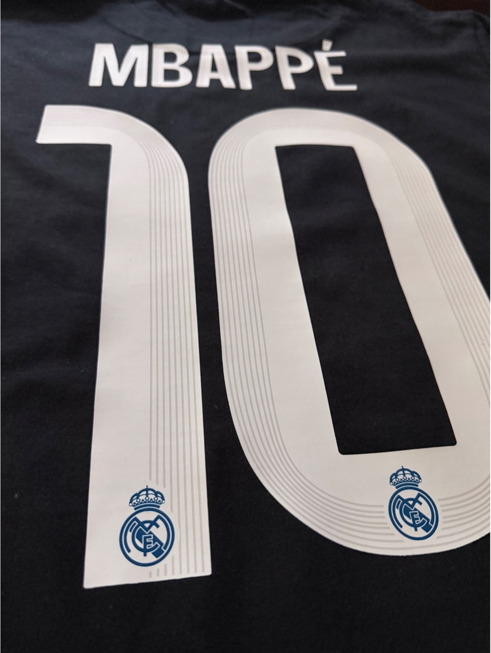 Large Adidas Real Madrid Black Cotton T-shirt Mbappe #10 25/26